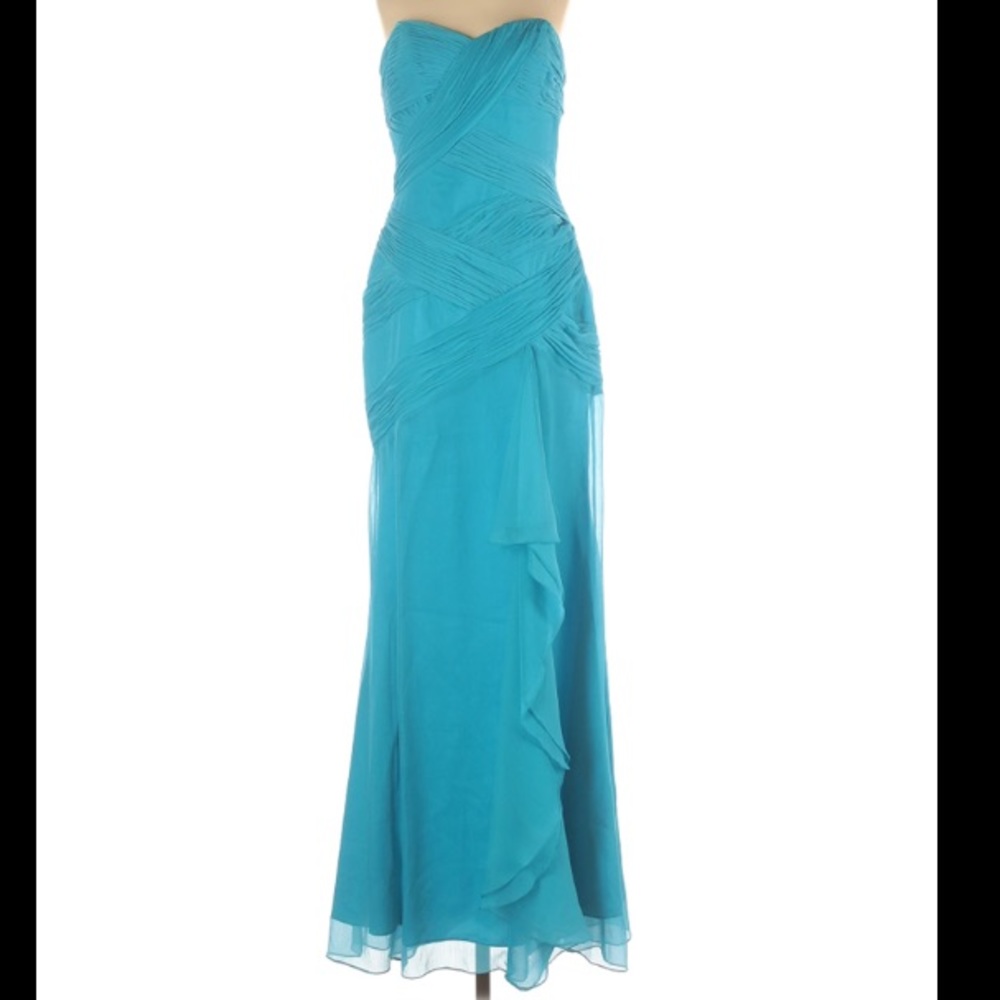 🎭JILL JILL STUART🎭RUCHED COLUMN GOWN WITH RUFFLE